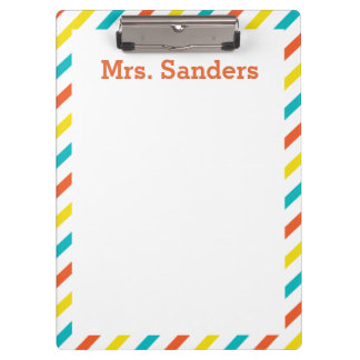 Colourful Striped Teacher's Clipboard