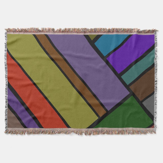Colourful Striped Throw Blanket (Front)
