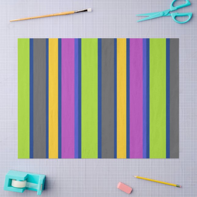 Colourful Striped, Tissue Paper (Craft)