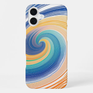 Colourful Striped Waves iPhone 16 Plus Case
