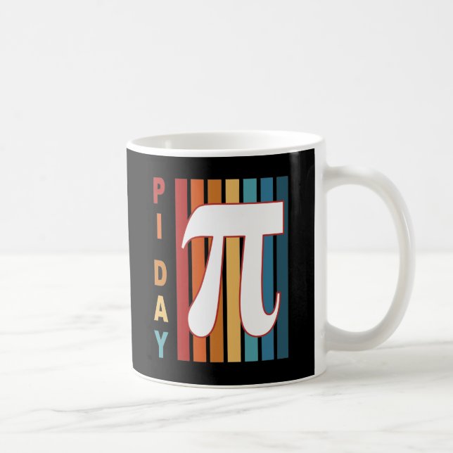 Colourful Stripes 3.14 Pi Day Coffee Mug (Right)