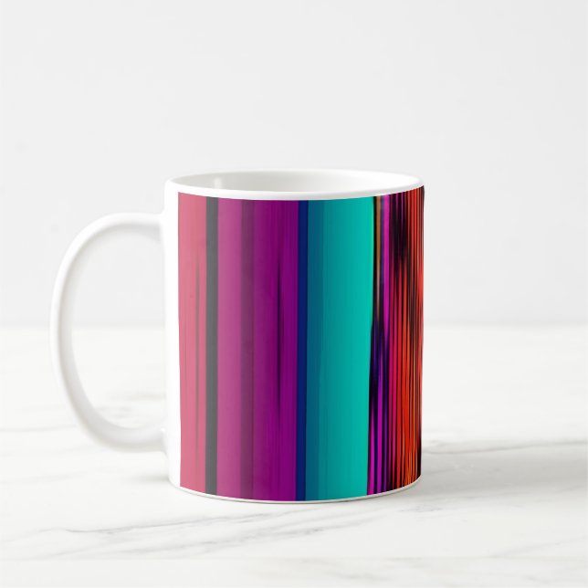 Colourful Stripes 717 Abstract Art Coffee Mug (Left)