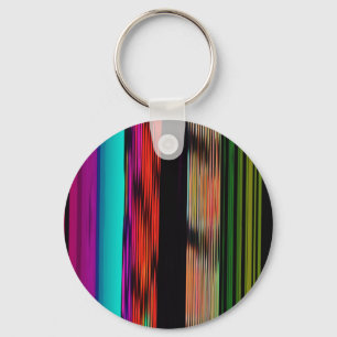 Colourful Stripes 717 Abstract Art Key Ring