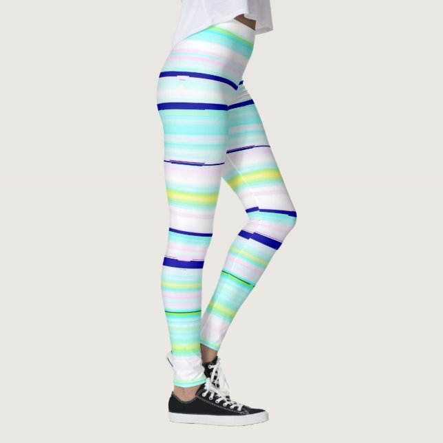 Colourful stripes abstract leggings (Right)