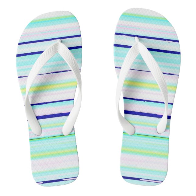 Colourful stripes abstract thongs (Footbed)