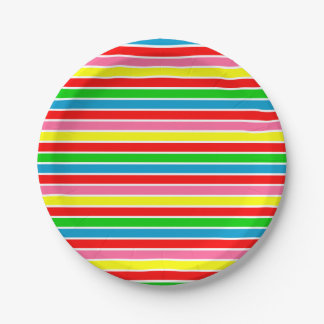Colourful Stripes Birthday Paper Plates