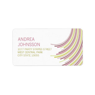 Colourful Stripes Birthday Party Modern Address Label