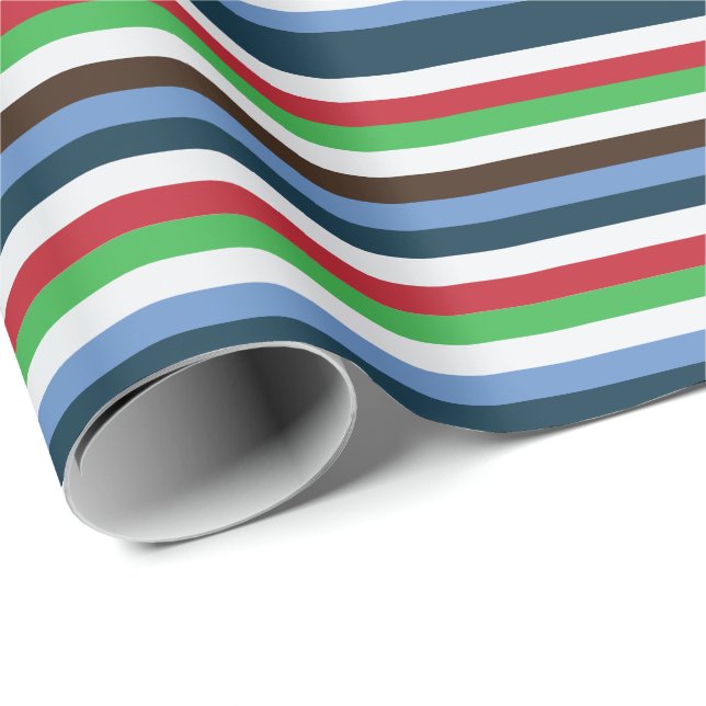 Colourful Stripes Birthday Wrapping Paper (Roll Corner)