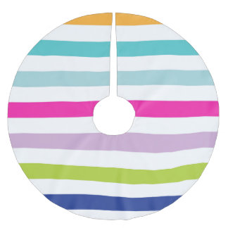 Colourful Stripes Brushed Polyester Tree Skirt
