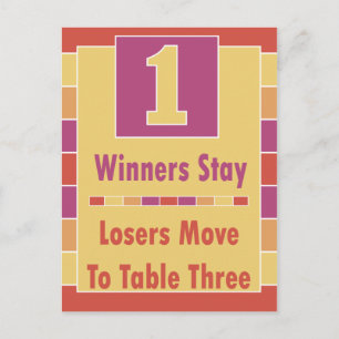 Colourful Stripes Bunco Table Card #1