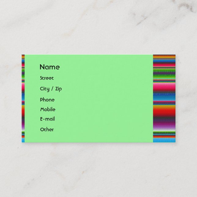 Colourful Stripes Business Card (Front)
