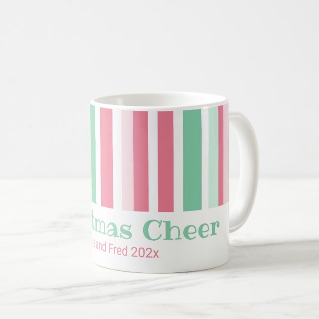 Colourful Stripes Christmas Coffee Mug (Front Right)