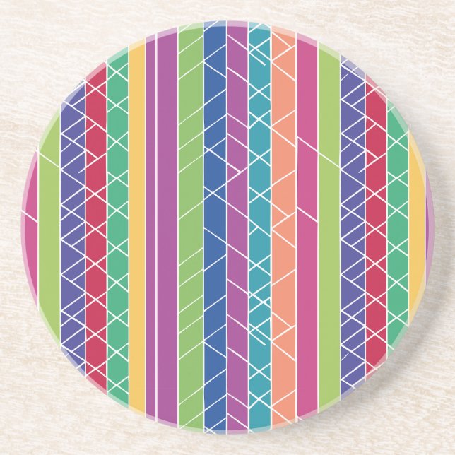 Colourful Stripes Coaster (Front)