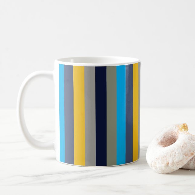 Colourful Stripes  Coffee Mug (With Donut)