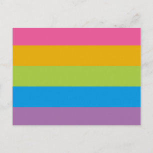 Colourful Stripes Colour Blocking Postcard
