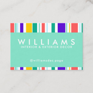 Colourful stripes cover business card