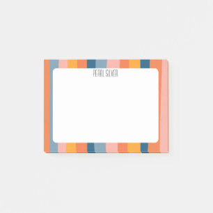 Colourful Stripes CUSTOM Chic Monogram Personalise Post-it Notes