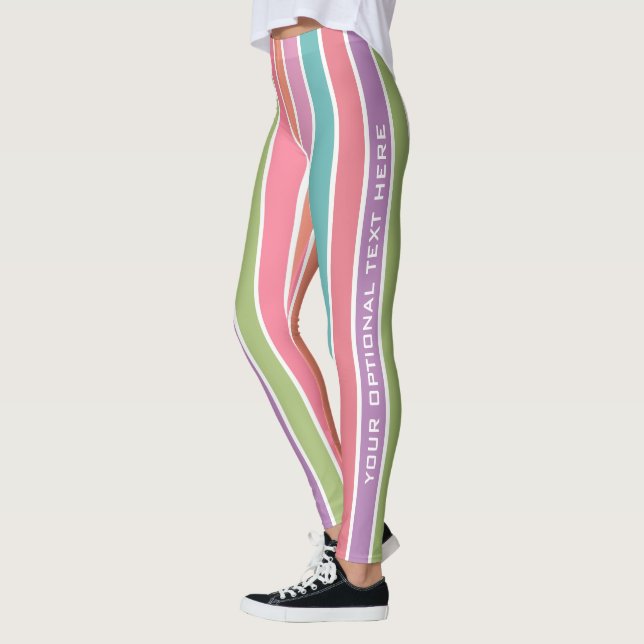 Colourful Stripes custom leggings (Left)