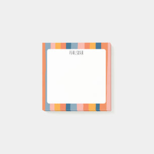 Colourful Stripes CUSTOM Monogram Personalised Post-it Notes