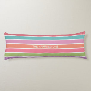 Colourful Stripes custom name body pillow
