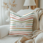 Colourful Stripes Custom Name Cushion<br><div class="desc">Add a little more cheer to your home with this custom name pillow featuring beautifully hand drawn stripes in festive colours!</div>