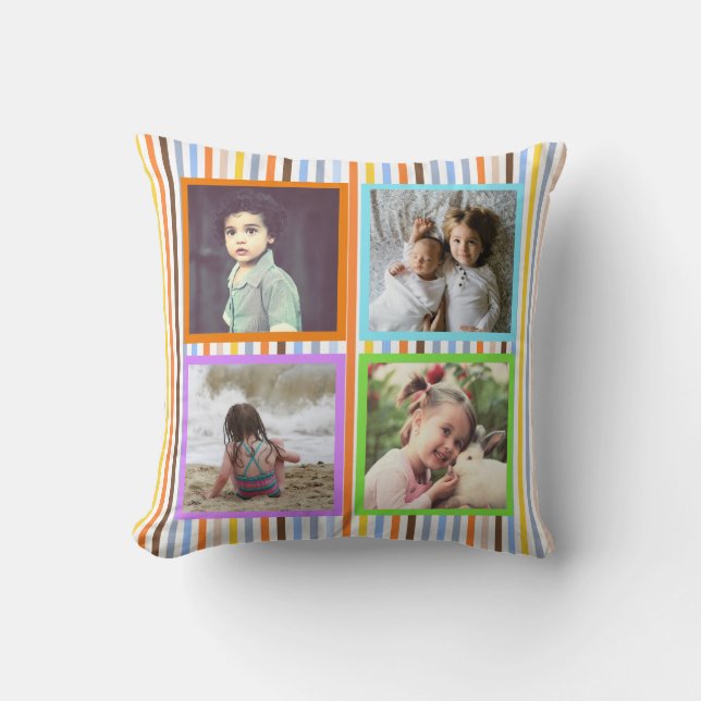 Colourful stripes custom photo x5 cushion (Front)