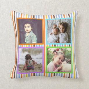 Colourful stripes custom photo x5 cushion
