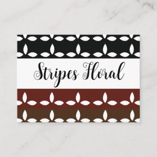 Colourful Stripes Floral Business Card