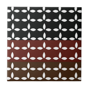 Colourful Stripes Geometric Floral Pattern       Ceramic Tile