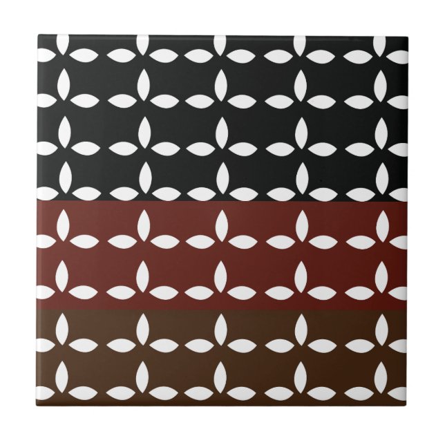 Colourful Stripes Geometric Floral Pattern       Ceramic Tile (Front)