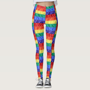 Colourful stripes geometric pattern modern chic  leggings