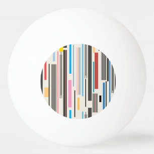 Colourful Stripes: Graphic Pattern Mix Ping Pong Ball