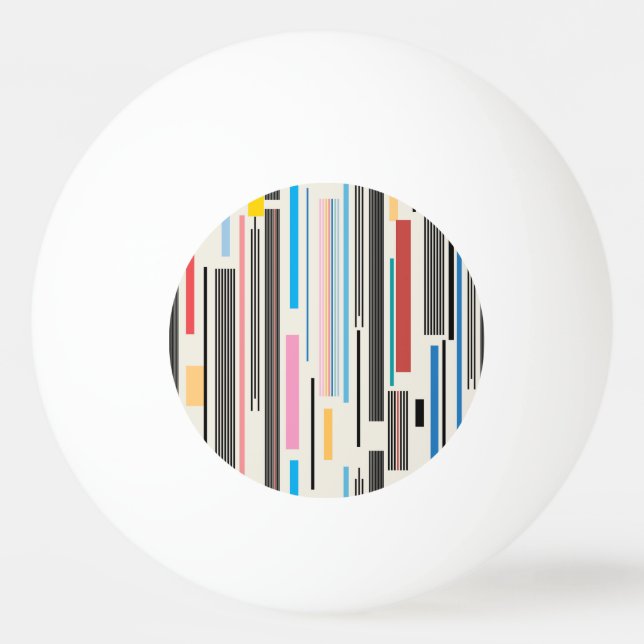 Colourful Stripes: Graphic Pattern Mix Ping Pong Ball (Front)