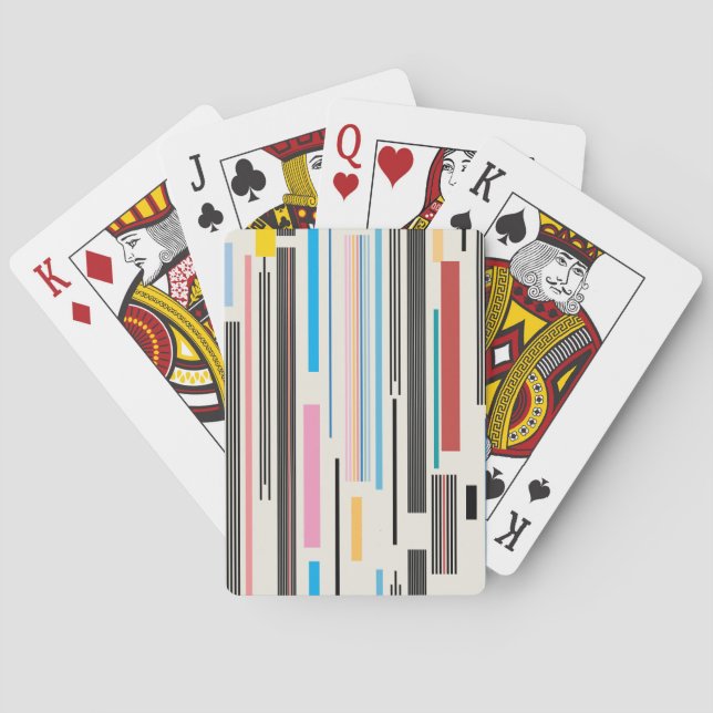 Colourful Stripes: Graphic Pattern Mix Playing Cards (Back)