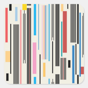 Colourful Stripes: Graphic Pattern Mix Square Sticker