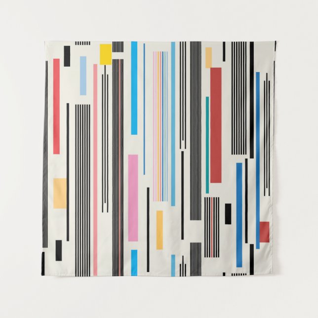 Colourful Stripes: Graphic Pattern Mix Tapestry (Front)
