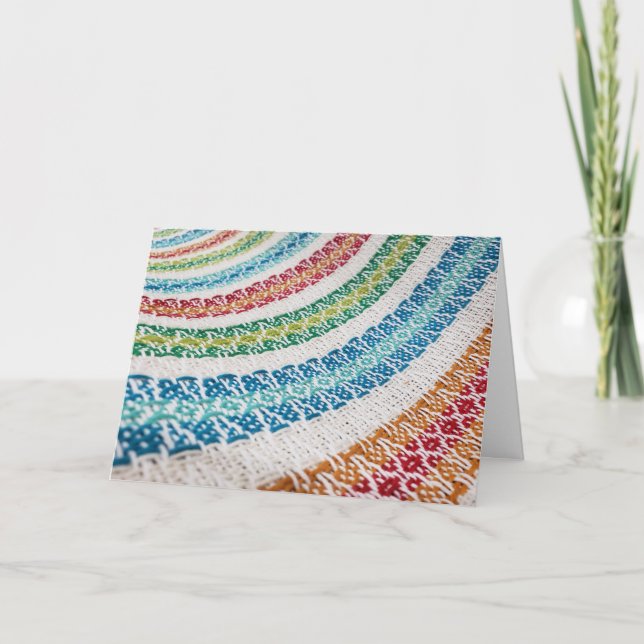 Colourful Stripes Handwoven Fabric Card (Front)
