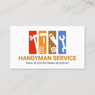 Colourful Stripes Handyman Tools Remodeling  Business Card