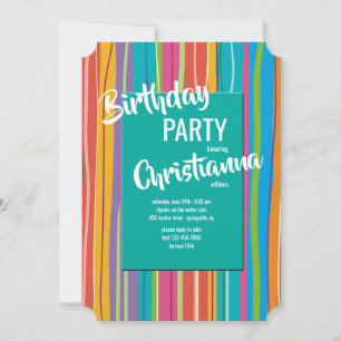 Colourful Stripes Invitation