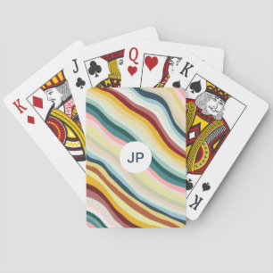 Colourful Stripes Lines Curves CUSTOMIZE IT Playing Cards