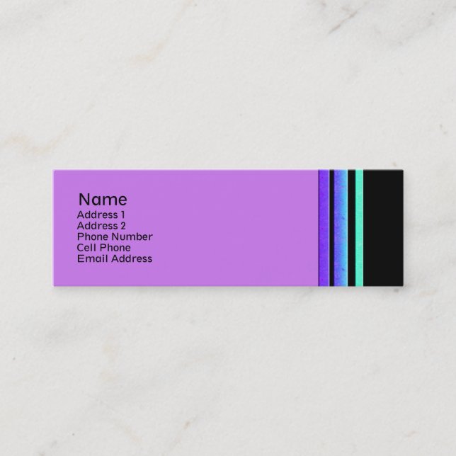 colourful stripes mini business card (Front)