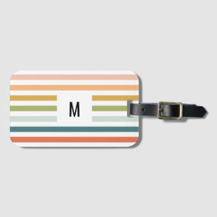 Colourful Stripes Monogram Luggage Tag