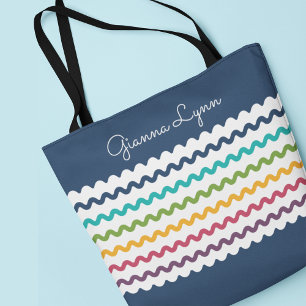 Colourful Stripes Monogram Tote Bag