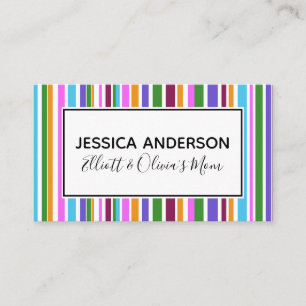 Colourful Stripes Mummy Playdate Calling Card