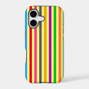 Colourful Stripes On Yellow Pattern Design
