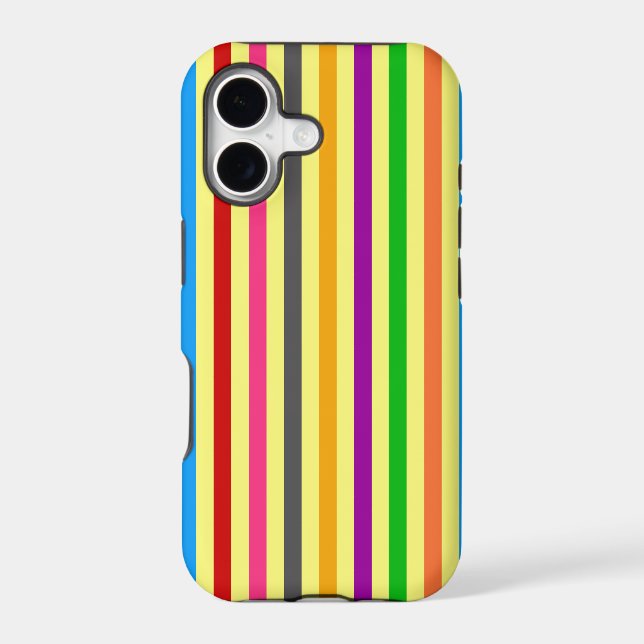 Colourful Stripes On Yellow Pattern Design  (Back)
