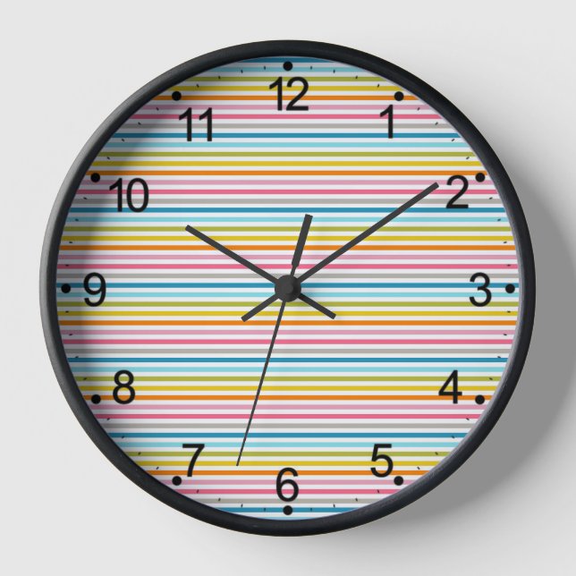 Colourful Stripes Pattern-93861  Clock (Front)