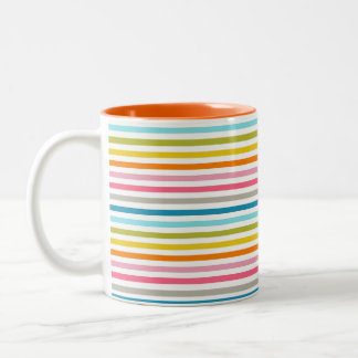 Colourful Stripes Pattern-93861 Two-Tone Coffee Mug