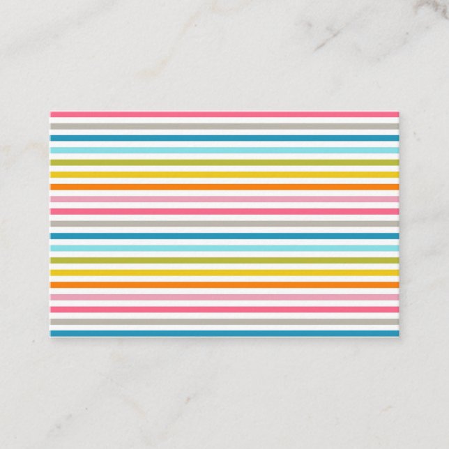 Colourful Stripes Pattern Business Card (Front)
