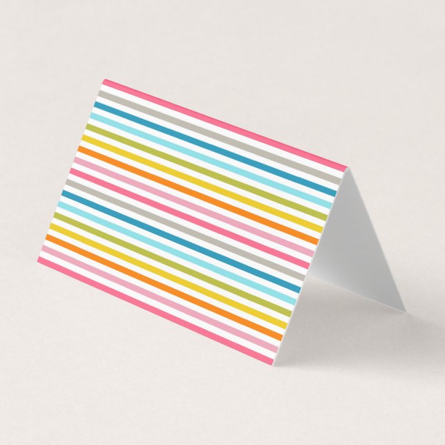 Colourful Stripes Pattern Business Card (Front)